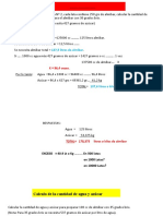 Calculo de La Cantidad de Agua y Azúcar