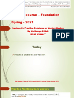 Lecture Slide 6 Practice Problems On Vectors