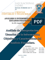 Análisis de Interpretación, Usuarios de La Información, Objetivos y Características Del Análisis Financiero, GRUPO 6