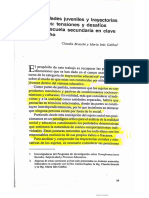 Bracchi, Claudia; Gabbai Ma. Inés (2013) Subjetividades juveniles y trayectorias educativas tensiones y desafios para la escuela secundaria en clave de derecho. (1)