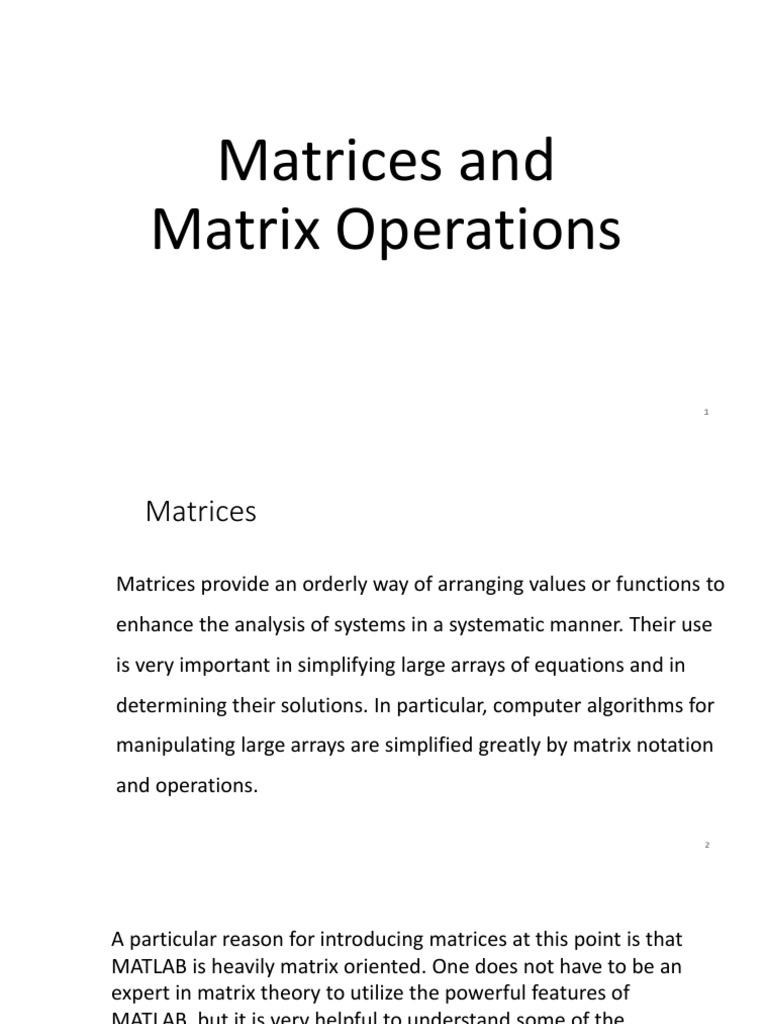 MATLAB Matrix Basics | PDF | Matrix (Mathematics) | Vector Space