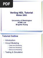 Verilog HDL Tutorial: Winter 2003