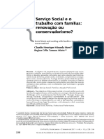 Serviço Social e Trabalho Com Família: Renovação Ou Conservadorismo?