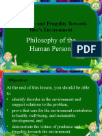 Intro To The Philosophy of The Human Person - CH 3-2 Prudence and Frugality Towards One's Environment