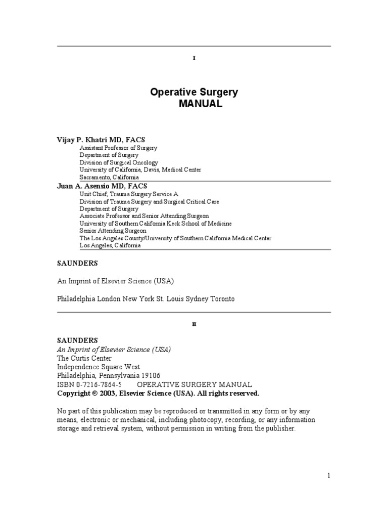 Operative Surgery Manual | PDF | Common Carotid Artery | Thyroid