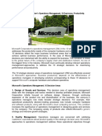 Microsoft Corporation's Operations Management, 10 Decisions, Productivity