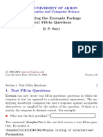 Extending The Exerquiz Package Text Fill-In Questions: The University of Akron Mathematics and Computer Science