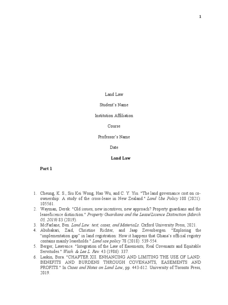 Property Ownership Edited PDF Covenant (Law) Easement