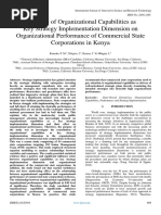 Influence of Organizational Capabilities As Key Strategy Implementation Dimension On Organizational Performance of Commercial State Corporations in Kenya