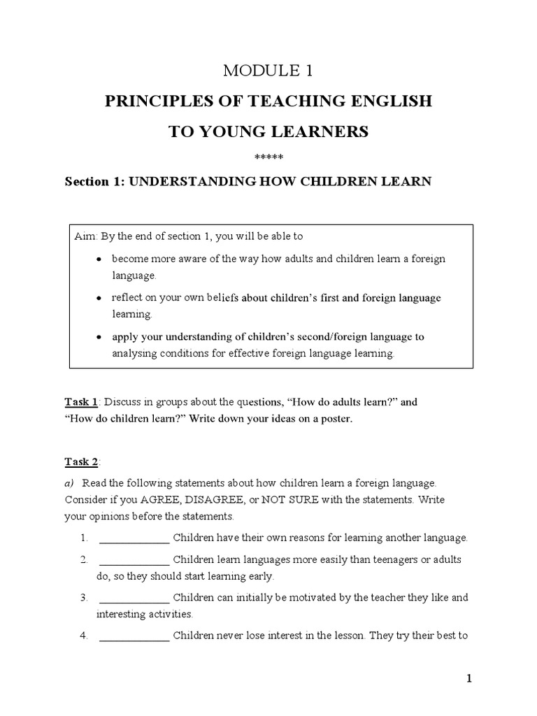 Principles of Teaching English To YLs | PDF | Language Acquisition ...