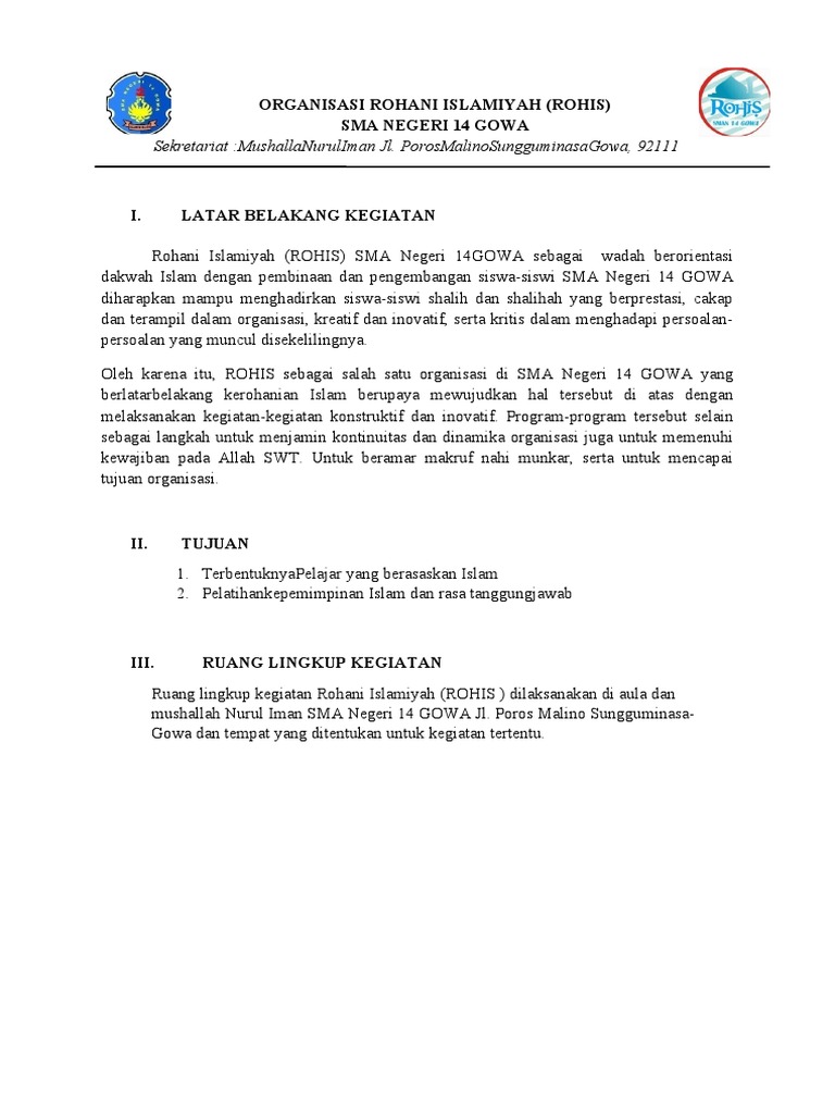 Laporan Pertanggungjawaban ROHIS 2020-2021 | PDF