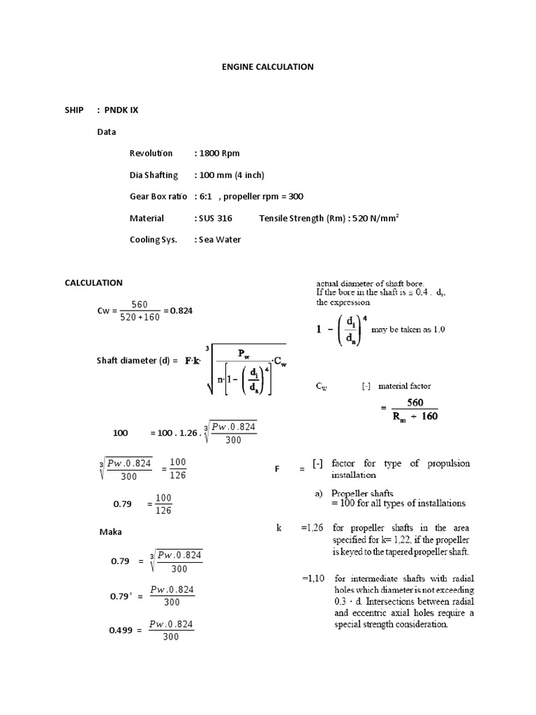 Shafting Calculation PDF