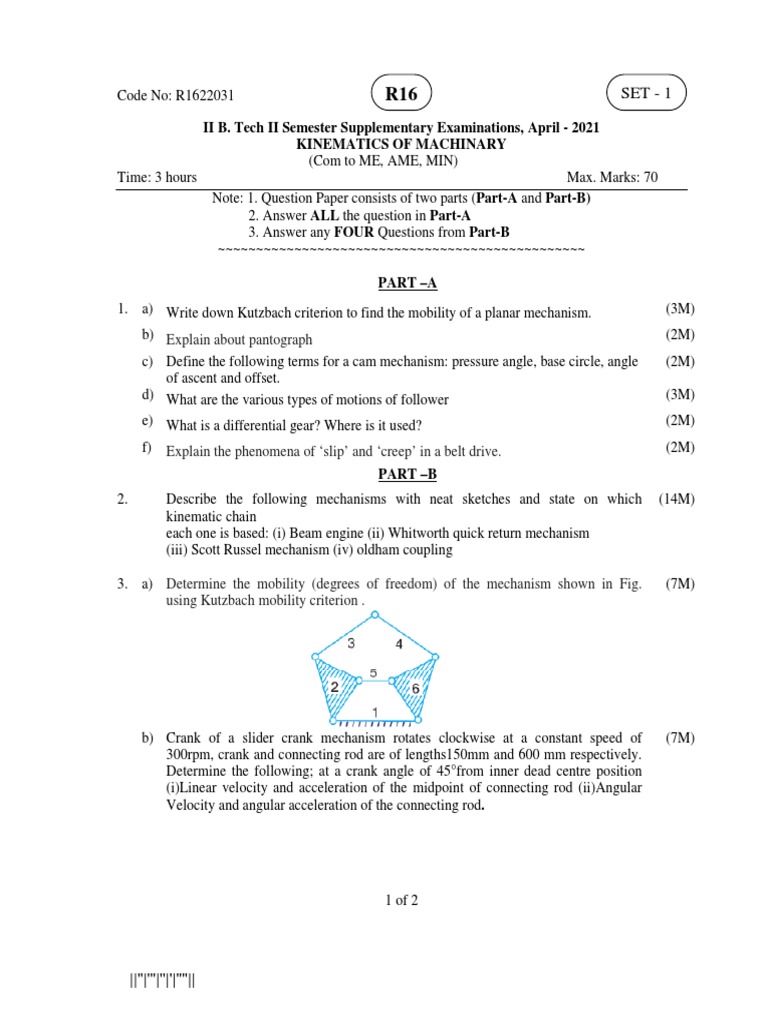 Kinematics of Machinary April 2021 | PDF | Belt (Mechanical) | Gear