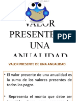 Valor Presente de Una Anualidad