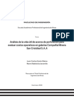 Tesis Analisis de La Vida Util de Aceros de Perforacion para Evaluar Costos Operativos en Galerias Compañia Minera San Cristobal