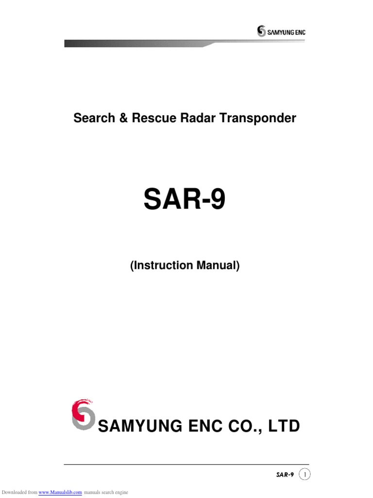 SAR-9 SART Instruction Manual | PDF | Radar | Telecommunications ...