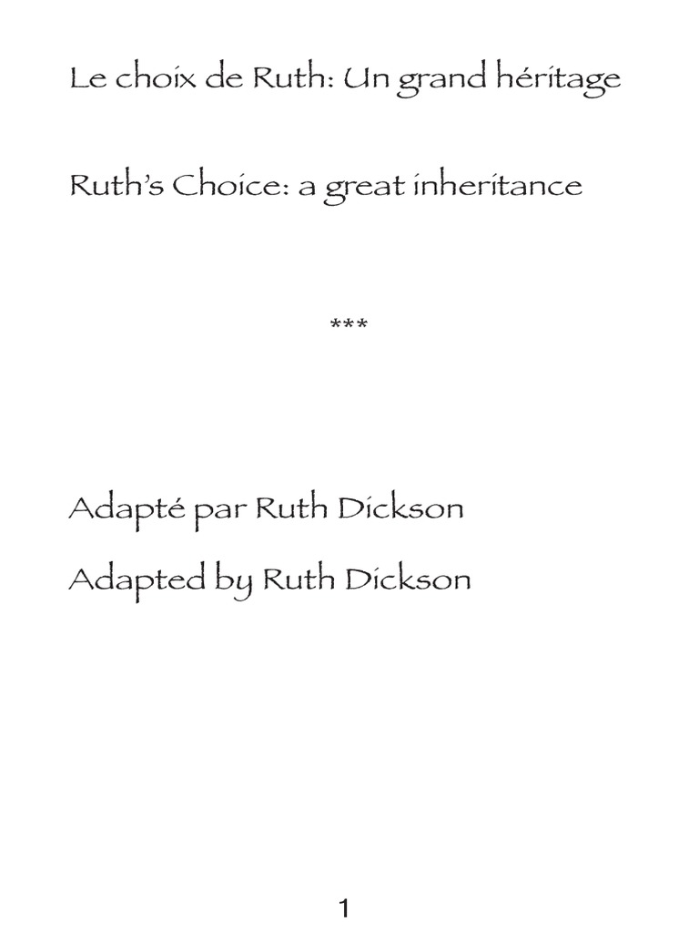 Ruth's Journey: Faith and Inheritance | PDF | Ruth (Biblical Figure ...