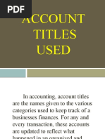 Account Titles Used