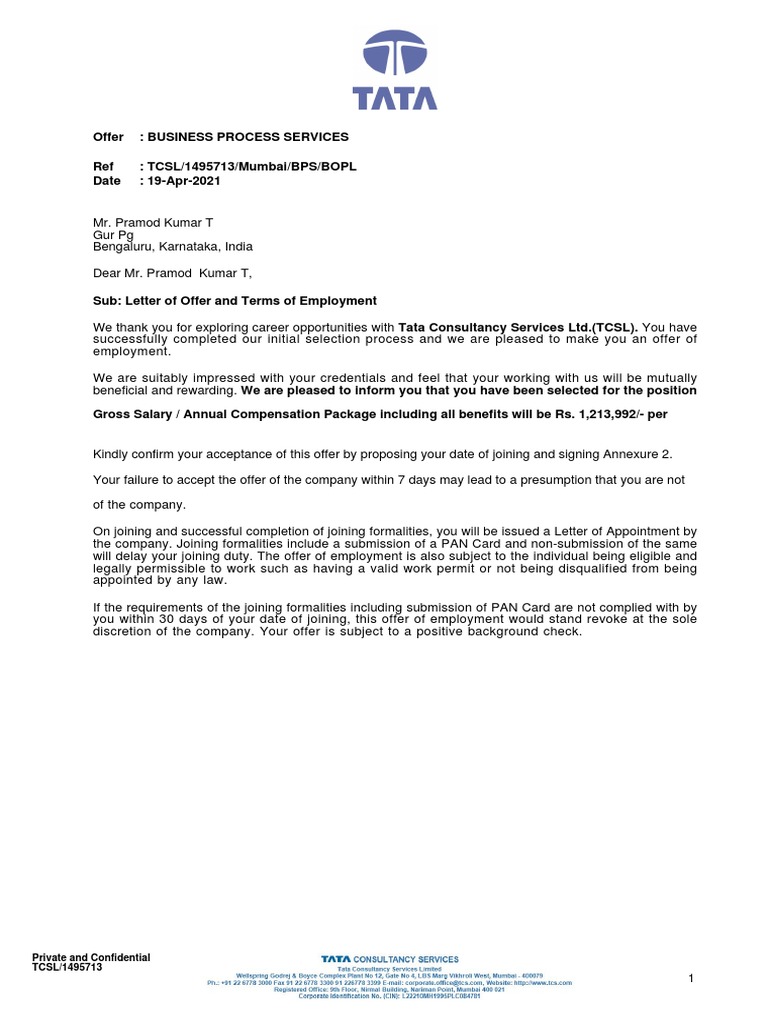 Offer Letter | PDF | Intellectual Property | Insurance