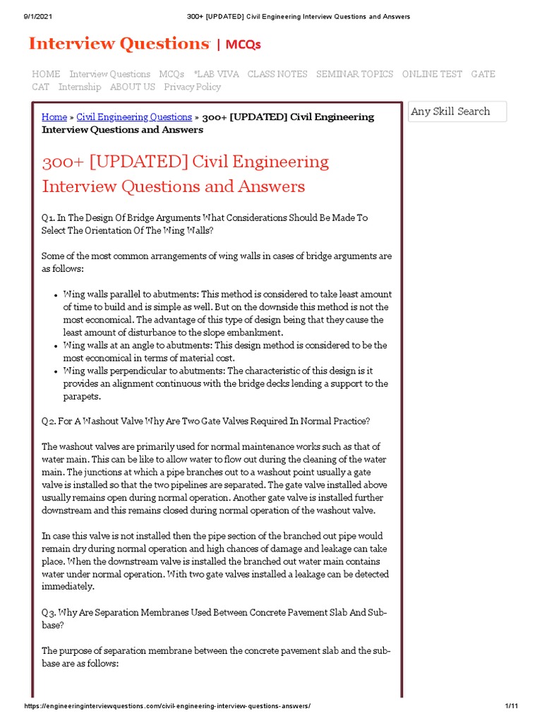 CIVIL ENGINEERING BASIC INTERVIEW QUESTIONS PDF DOWNLOAD visual data 8