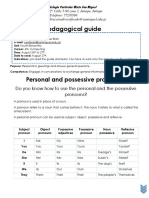 Pedagogical Guide: Personal and Possessive Pronouns