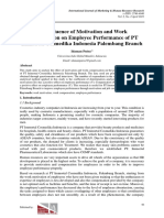 The Influence of Motivation and Work Compensation On Employee Performance of PT Immortal Cosmedika Indonesia Palembang Branch