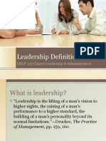 Leadership Definitions: RELP 255 Church Leadership & Administration