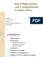 Welding of High-Entropy Alloy and Compositionally Complex Alloys