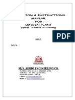 M/S. Airro Engineering Co.: Operation & Instructions Manual FOR Oxygen Plant