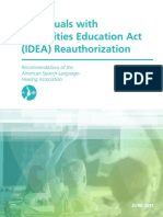 Individuals With Disabilities Education Act (IDEA) Reauthorization