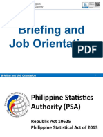 Briefing and Job Orientation: Republic of The Philippines Philippine Statistics Authority