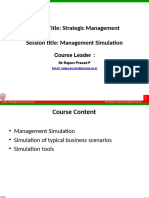 Course Title: Strategic Management Session Title: Management Simulation