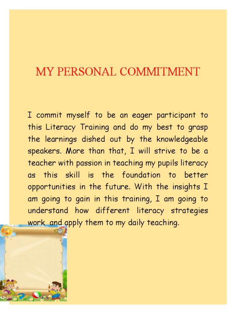 My Personal Commitment | PDF