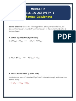 Chemical Calculations: Check-In Activity 1