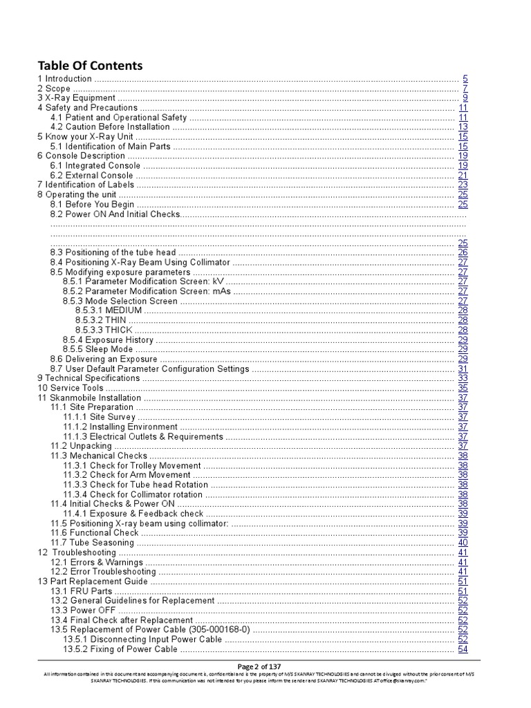 Skanray Mobile X-Ray Service Manual | PDF | Ac Power Plugs And Sockets ...