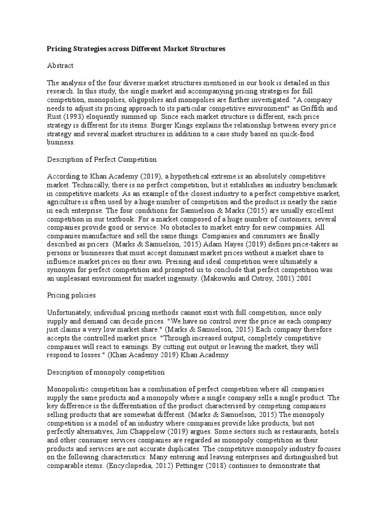 Market Structure Pricing Strategies Explained | PDF | Monopoly | Oligopoly