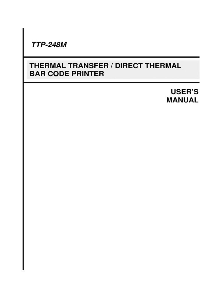 TSC Ttp-248m User Manual | PDF | Printer (Computing) | Source Code