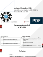 Apex Institute of Technology (Cse) : Subject Name & Subject Code:Introduction To Iot (Csd-231)