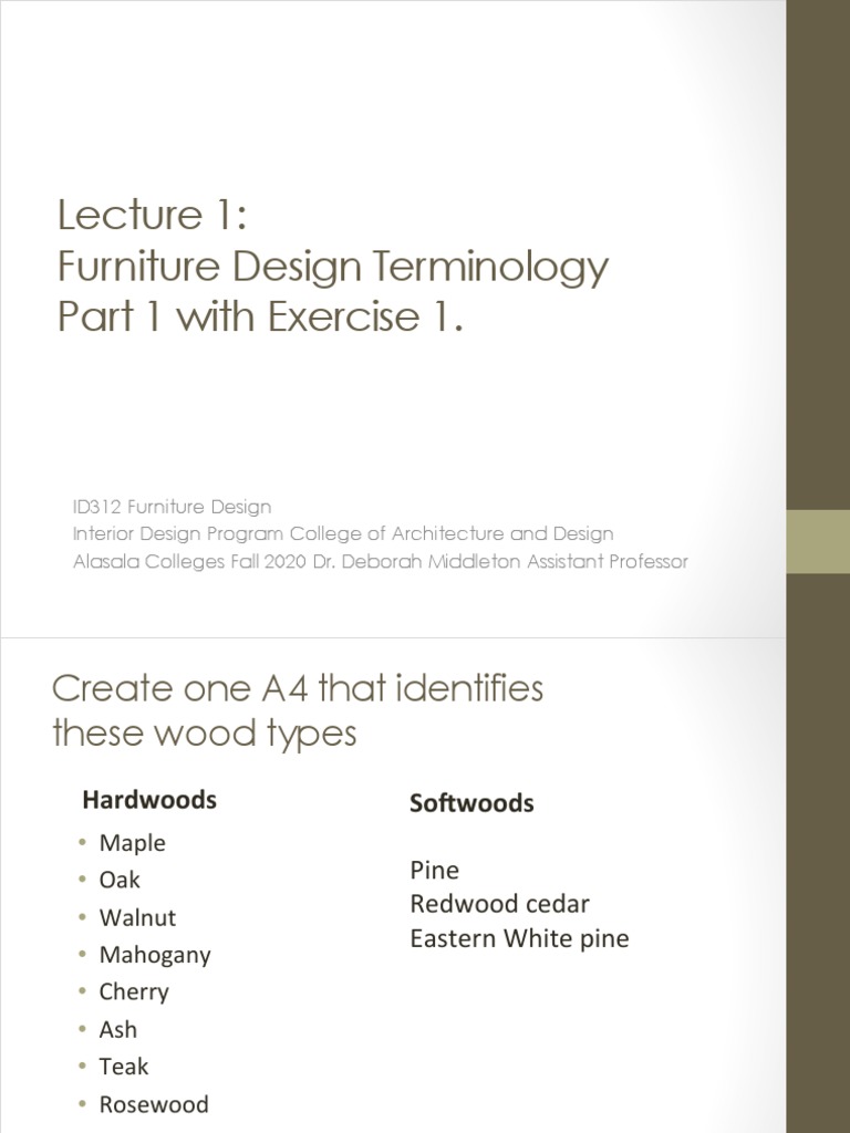 Furniture Design Terminology Guide | PDF | Wood | Woodworking
