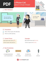 Making A Phone Call Conversation Cheat Sheet: Main Dialogue