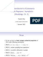EC212: Introduction To Econometrics Multiple Regression: Asymptotics (Wooldridge, Ch. 5)