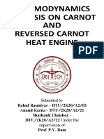 Thermodynamics Analysis On Carnot AND Reversed Carnot Heat Engine