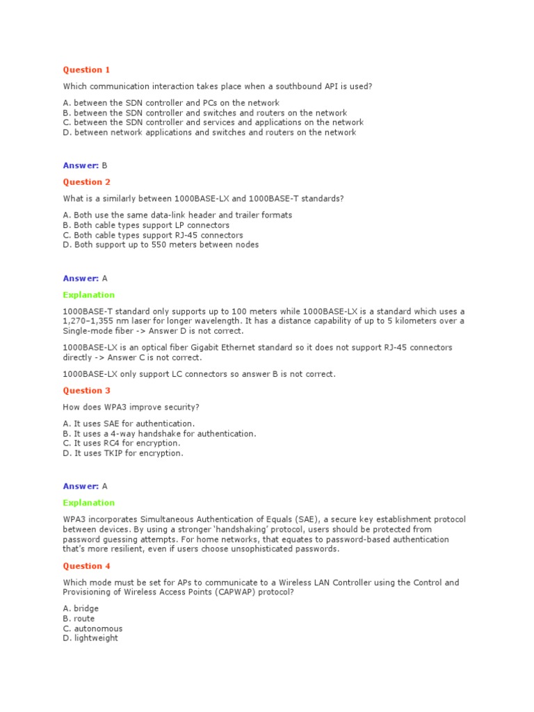 Networking Fundamentals Practice Questions and Answers PDF Computer