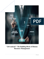 "Job Analysis"-The Building Block of Human Resource Management