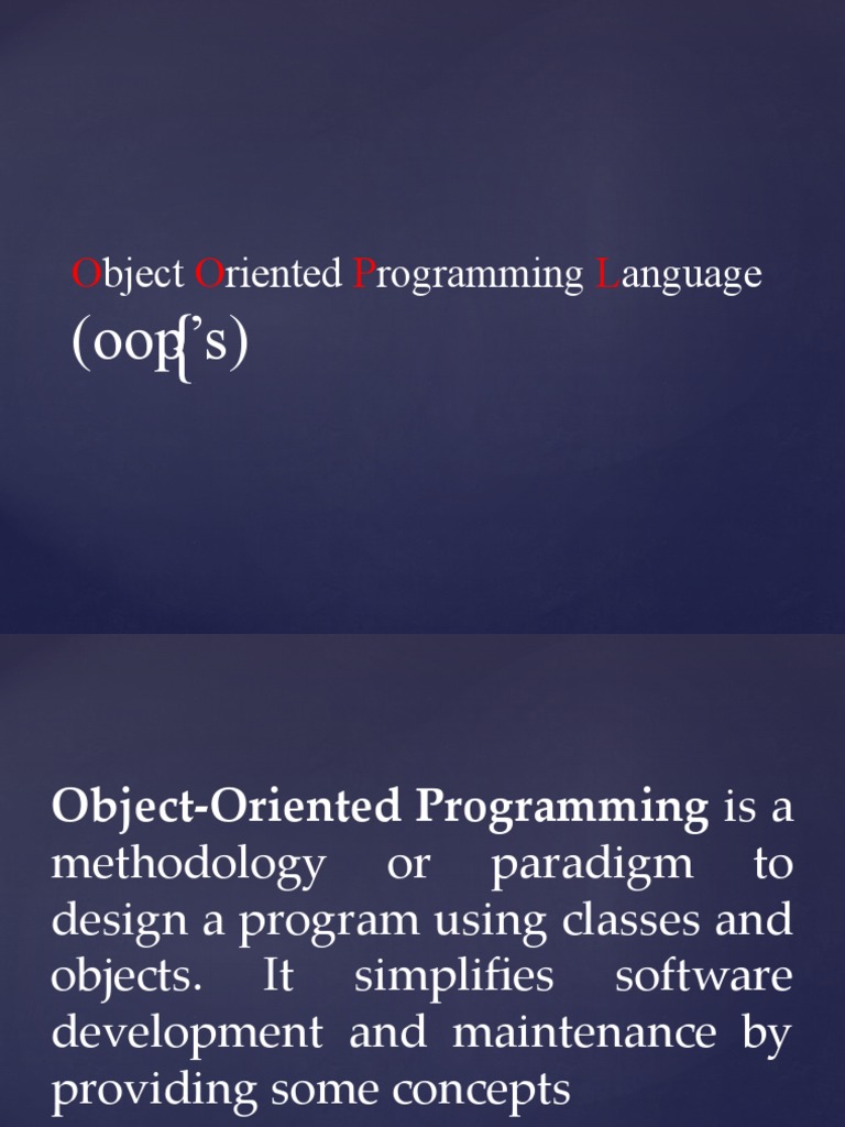 Bject Riented Rogramming Anguage: O O P L | PDF | Inheritance (Object ...
