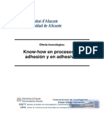 Know-how en procesos de adhesion y adhesivos - Universidad de Alicante
