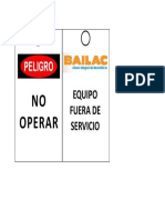 No Operar Equipo Fuera de Servicio