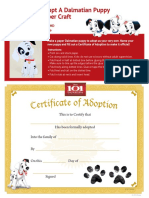 Adopt A Dalmation Puppy Paper Craft