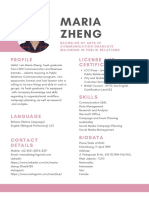 Maria Zheng's Public Relations Profile