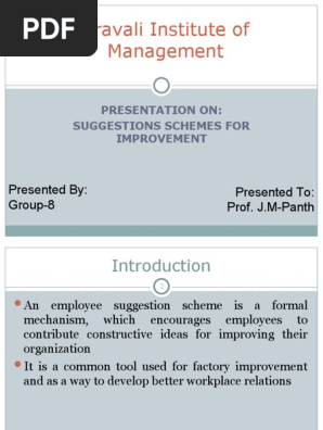 Group 8 Suggestion Scheme